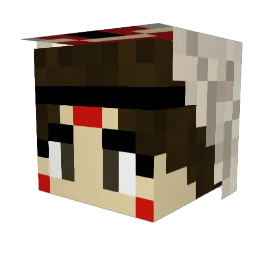 Artenna Minecraft avatar head, 3D render