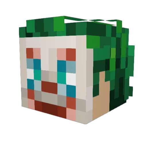 ArthurFleck8 Minecraft avatar head, 3D render