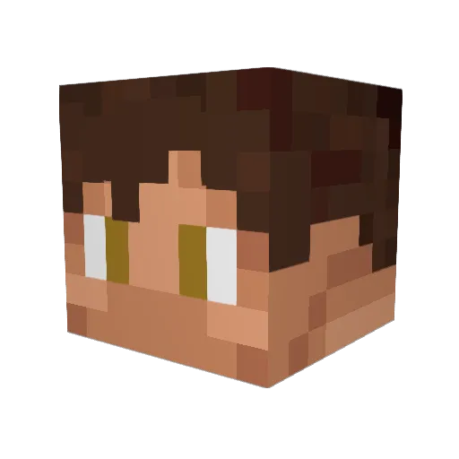 ArthurLIN Minecraft avatar head, 3D render