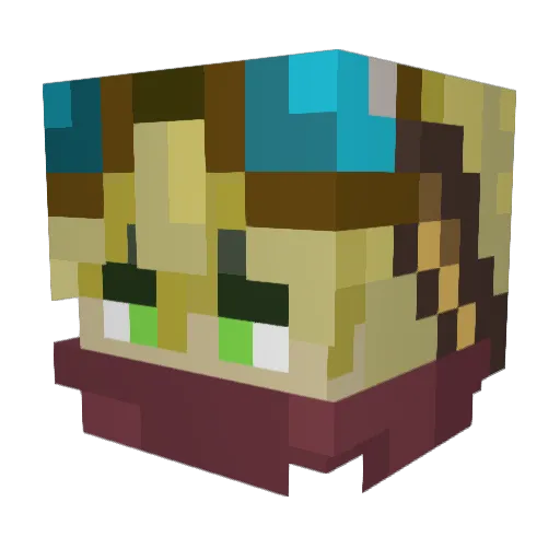 ArthurR2 Minecraft avatar head, 3D render