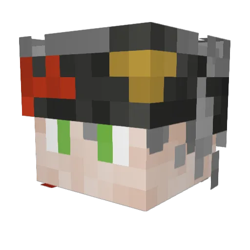 Arthurbia Minecraft avatar head, 3D render