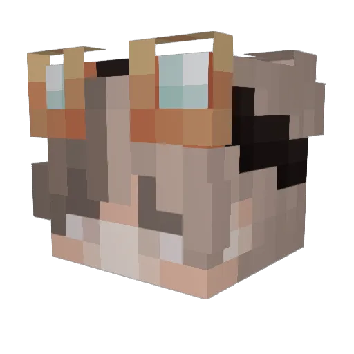 Arthurism Minecraft avatar head, 3D render