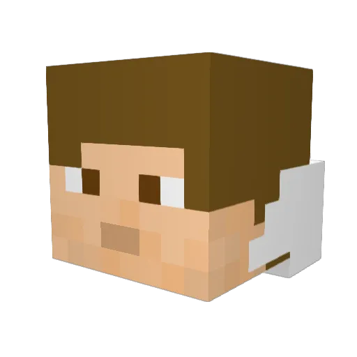 Arthurvb Minecraft avatar head, 3D render
