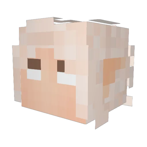 ArtiOne Minecraft avatar head, 3D render