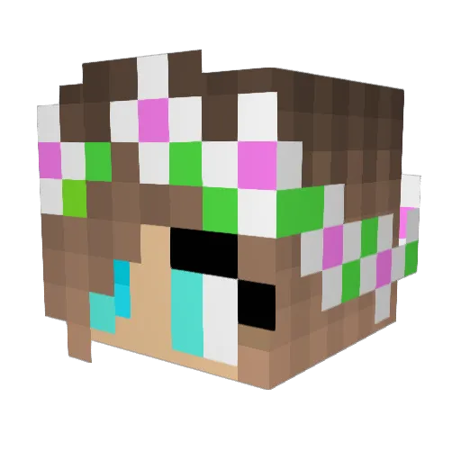 Artic_Rose Minecraft avatar head, 3D render