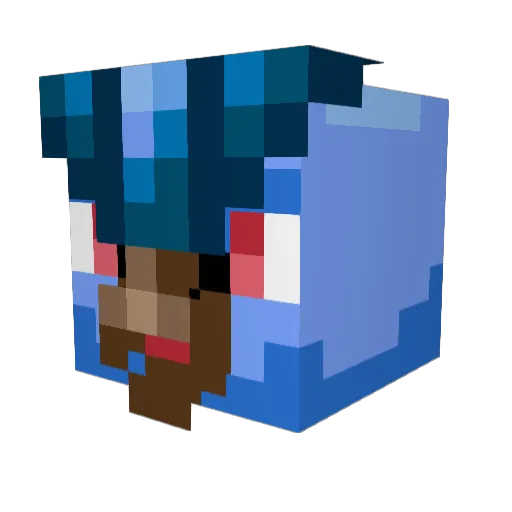 Articuno20 Minecraft avatar head, 3D render
