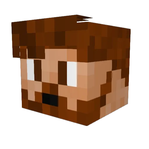 Artiful Minecraft avatar head, 3D render