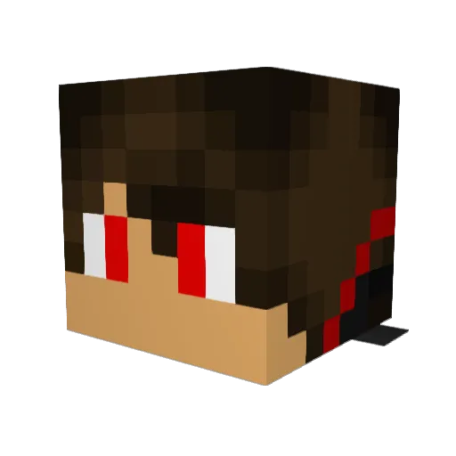 Artirios Minecraft avatar head, 3D render