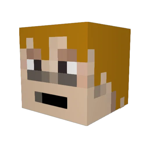 Artis13 Minecraft avatar head, 3D render