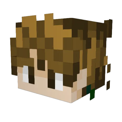 Artoony Minecraft avatar head, 3D render