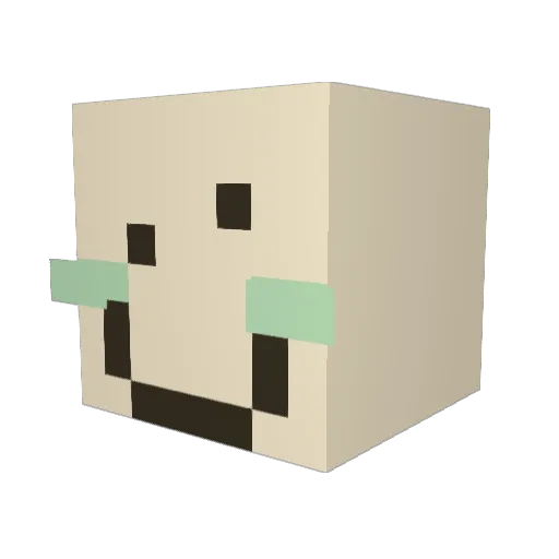 Artsouille Minecraft avatar head, 3D render
