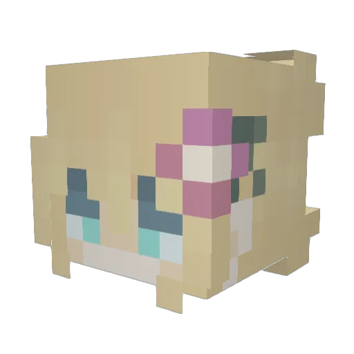 ArtsyAuggie Minecraft avatar head, 3D render