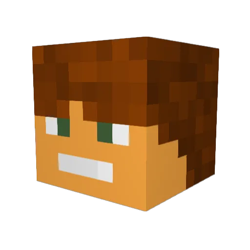 Artuloda Minecraft avatar head, 3D render
