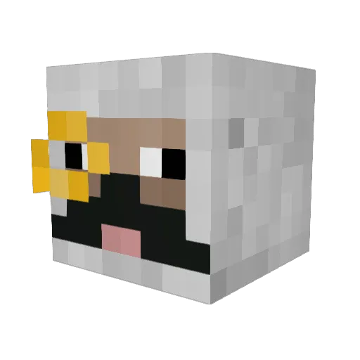 ArturSheep Minecraft avatar head, 3D render