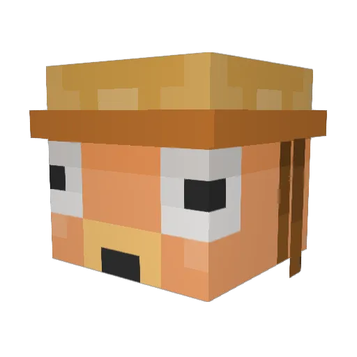 Arturally Minecraft avatar head, 3D render