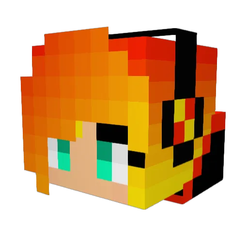 Arty_Bloodmoon Minecraft avatar head, 3D render