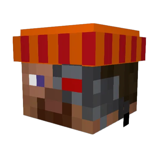 Artyborg Minecraft avatar head, 3D render