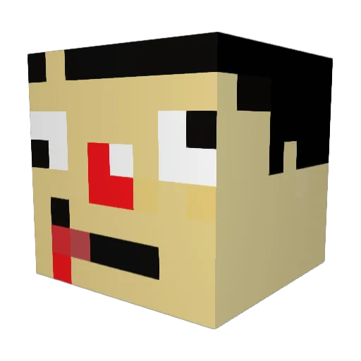 Aru_v Minecraft avatar head, 3D render