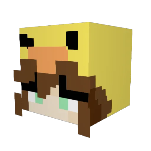 Arual8 Minecraft avatar head, 3D render