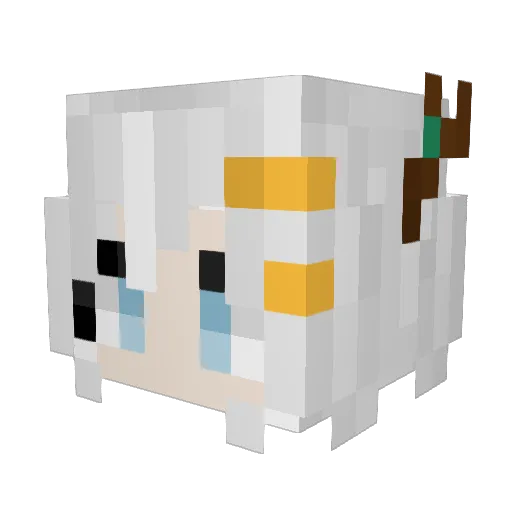 Arufu Minecraft avatar head, 3D render