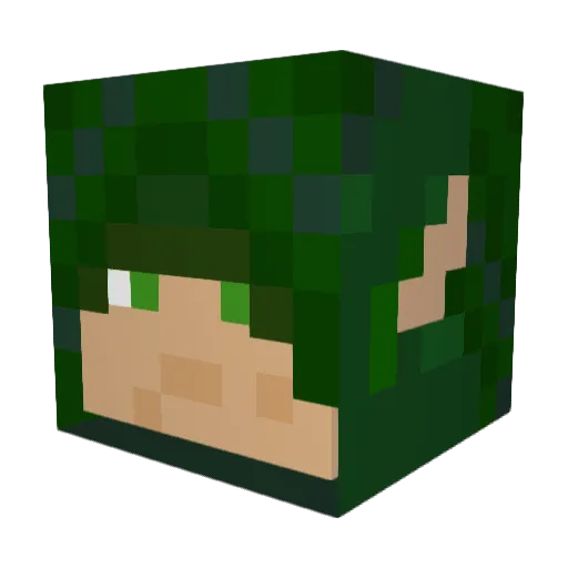 Arukae Minecraft avatar head, 3D render