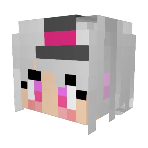 Arumiraji Minecraft avatar head, 3D render