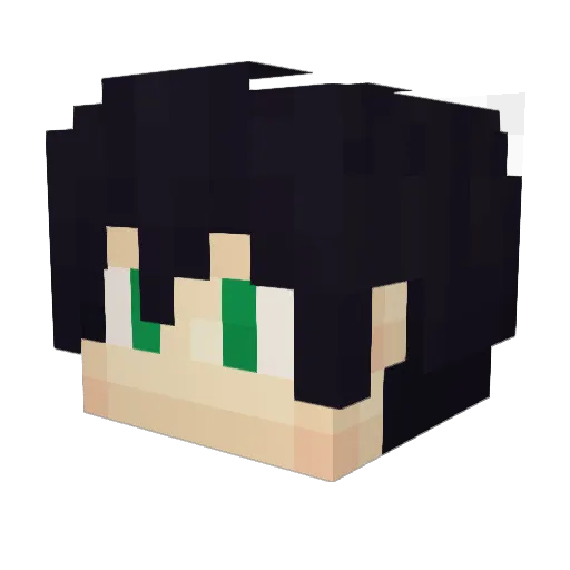 Arumiro Minecraft avatar head, 3D render