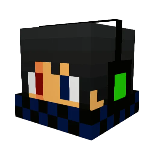 ArunSnake Minecraft avatar head, 3D render