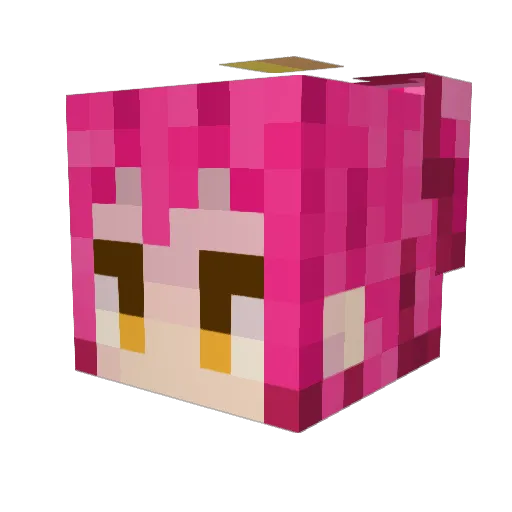 AruriVtuber Minecraft avatar head, 3D render