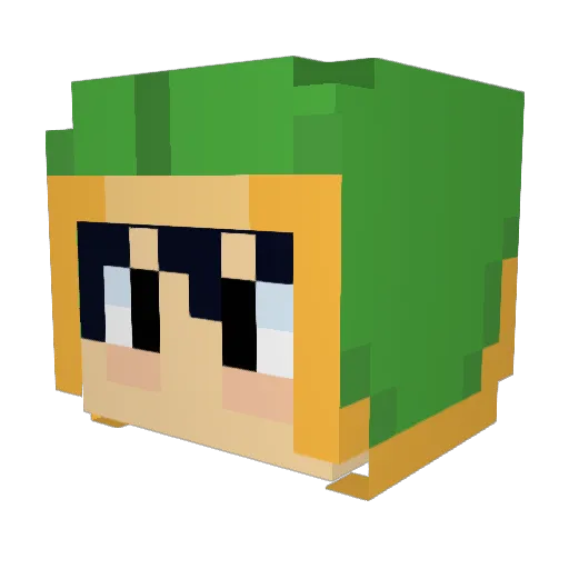 Arus_7_ Minecraft avatar head, 3D render