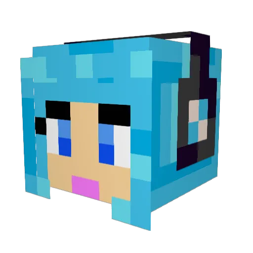 Arusa Minecraft avatar head, 3D render