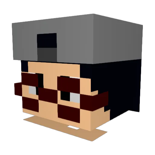 Aruzhel Minecraft avatar head, 3D render