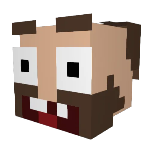 Arve1_3 Minecraft avatar head, 3D render