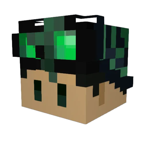 ArviTaro Minecraft avatar head, 3D render
