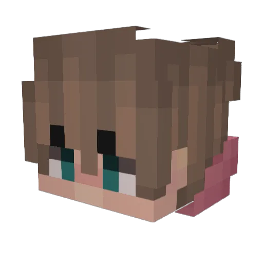 Aryanaaa Minecraft avatar head, 3D render