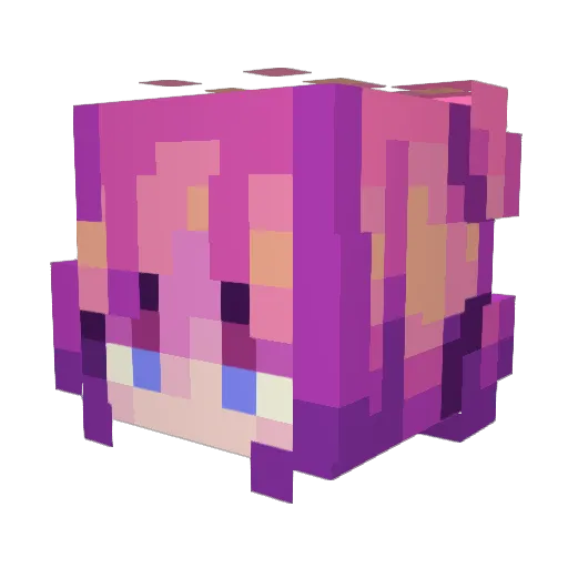 Aryliez Minecraft avatar head, 3D render