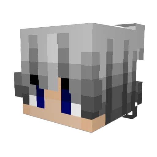 Aryoou Minecraft avatar head, 3D render