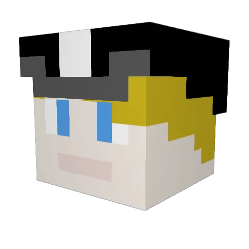 Aryoss Minecraft avatar head, 3D render