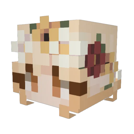 Arysa Minecraft avatar head, 3D render