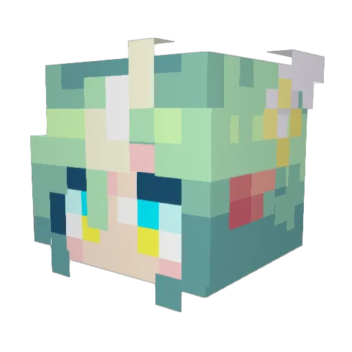 Arzzie Minecraft avatar head, 3D render