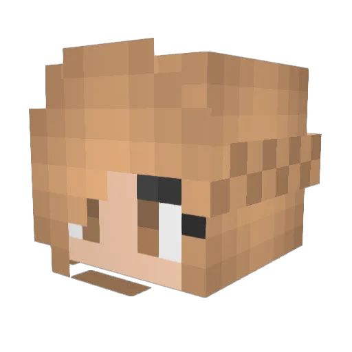 As2Krot Minecraft avatar head, 3D render