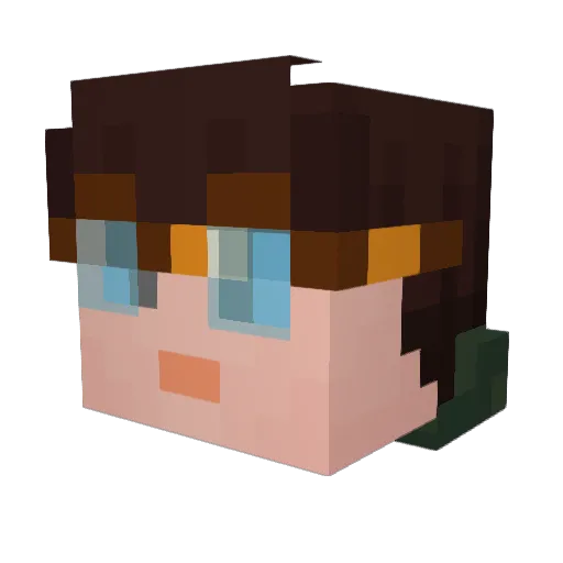 As73rB Minecraft avatar head, 3D render
