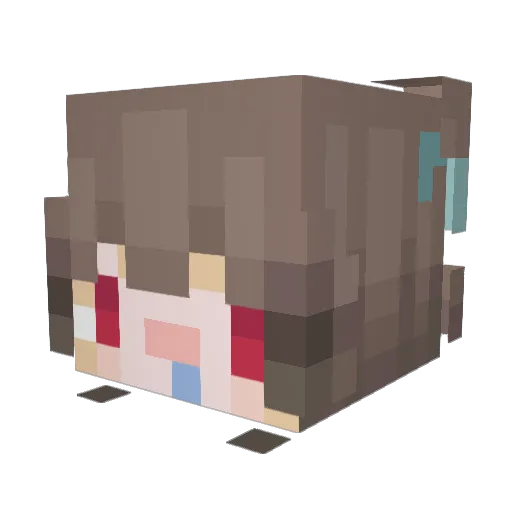 AsLingSaMa Minecraft avatar head, 3D render
