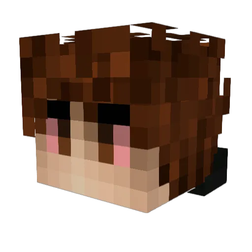 Asa Minecraft avatar head, 3D render