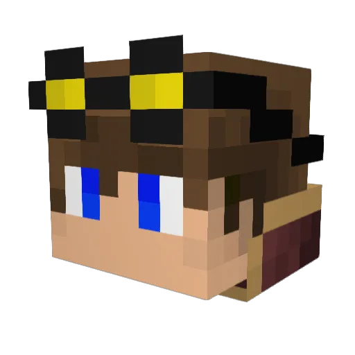 AsaZelHD Minecraft avatar head, 3D render