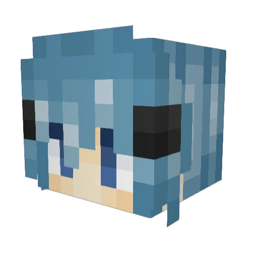 Asadafeng Minecraft avatar head, 3D render