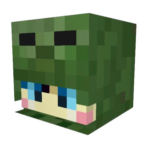 AsagiMomo Minecraft avatar head, 3D render