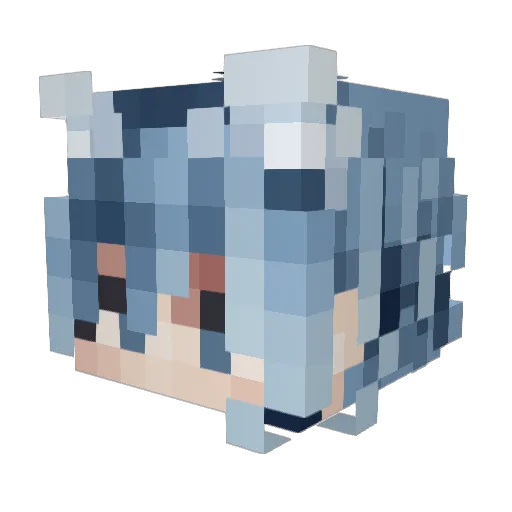 AsagiVT Minecraft avatar head, 3D render