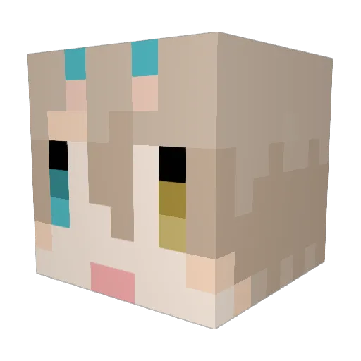 Asagi_sora Minecraft avatar head, 3D render