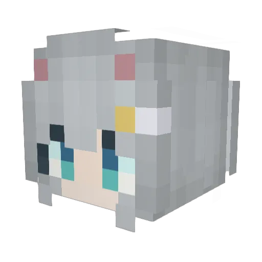 Asagiee Minecraft avatar head, 3D render